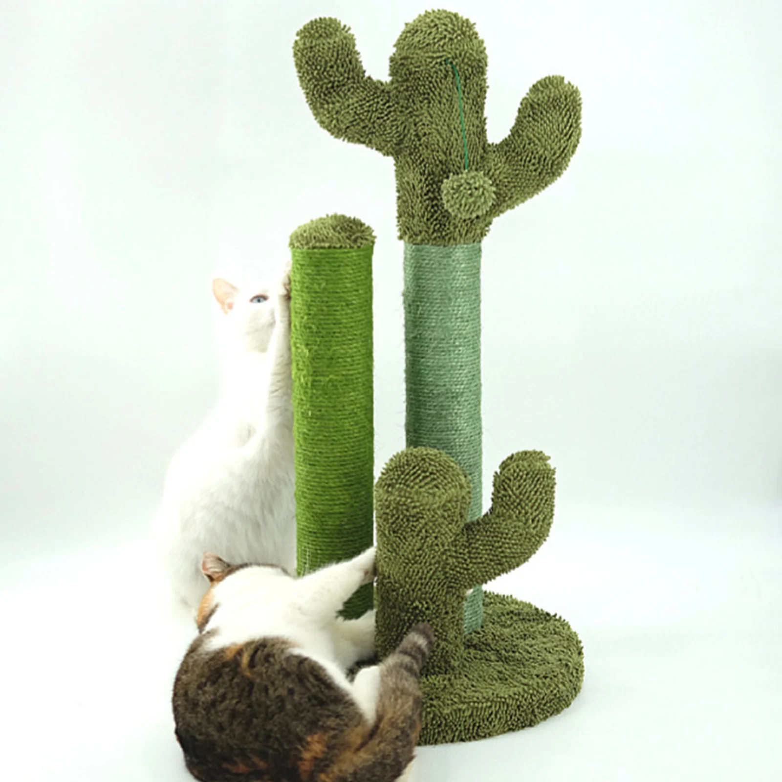 

Cactus Cat Scratching Post Pole Scratcher Dangling Ball Scratch Kittens Toy