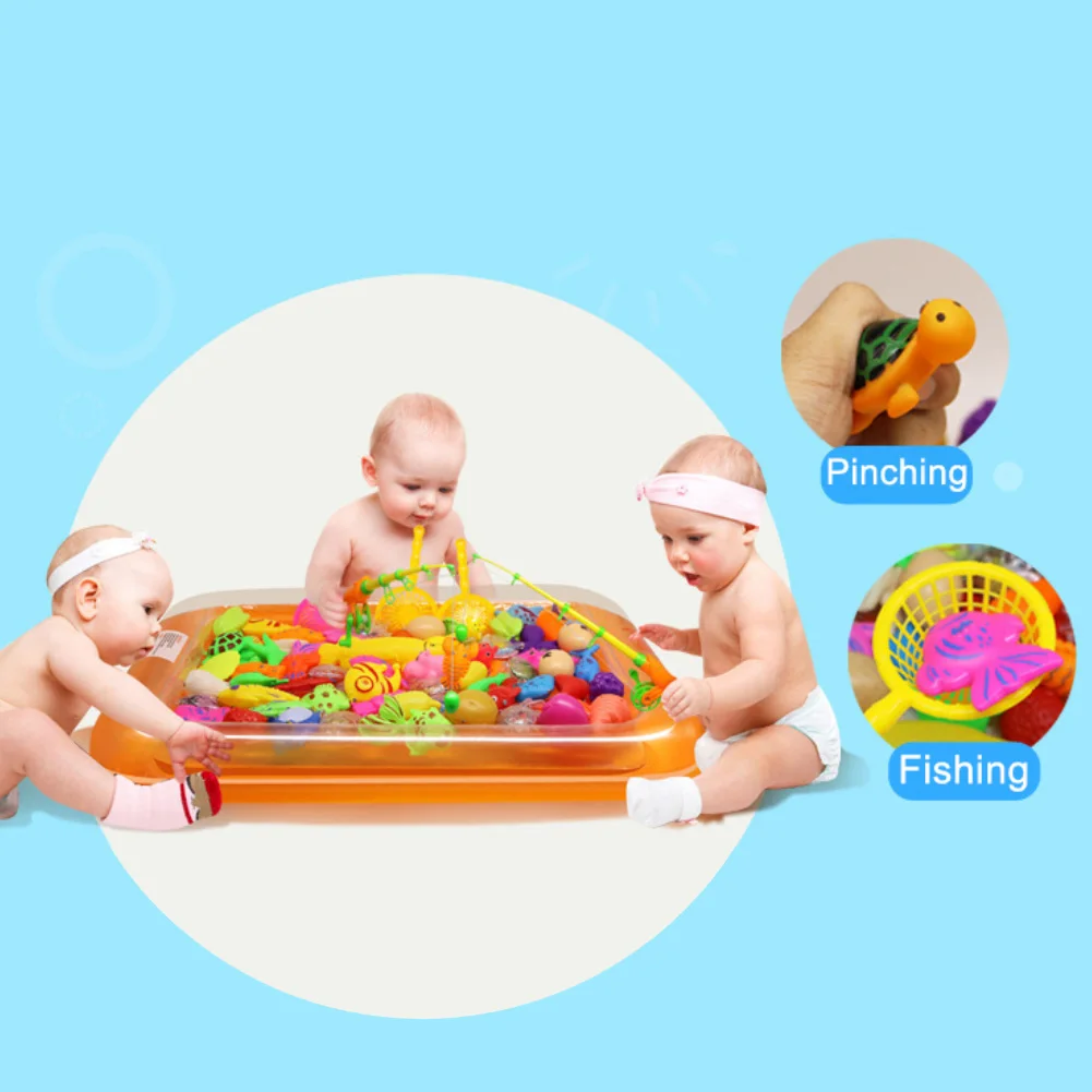 22Pcs Waterproof Magnetic Fishing Tools Set Baby Bath Parent-Child Interaction Puzzle Toy Set