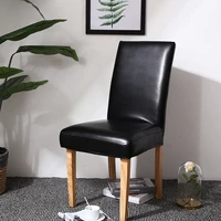 pu leather chair cover waterproof home elastic dining chair cover one piece hotel decor lace leather stool cover