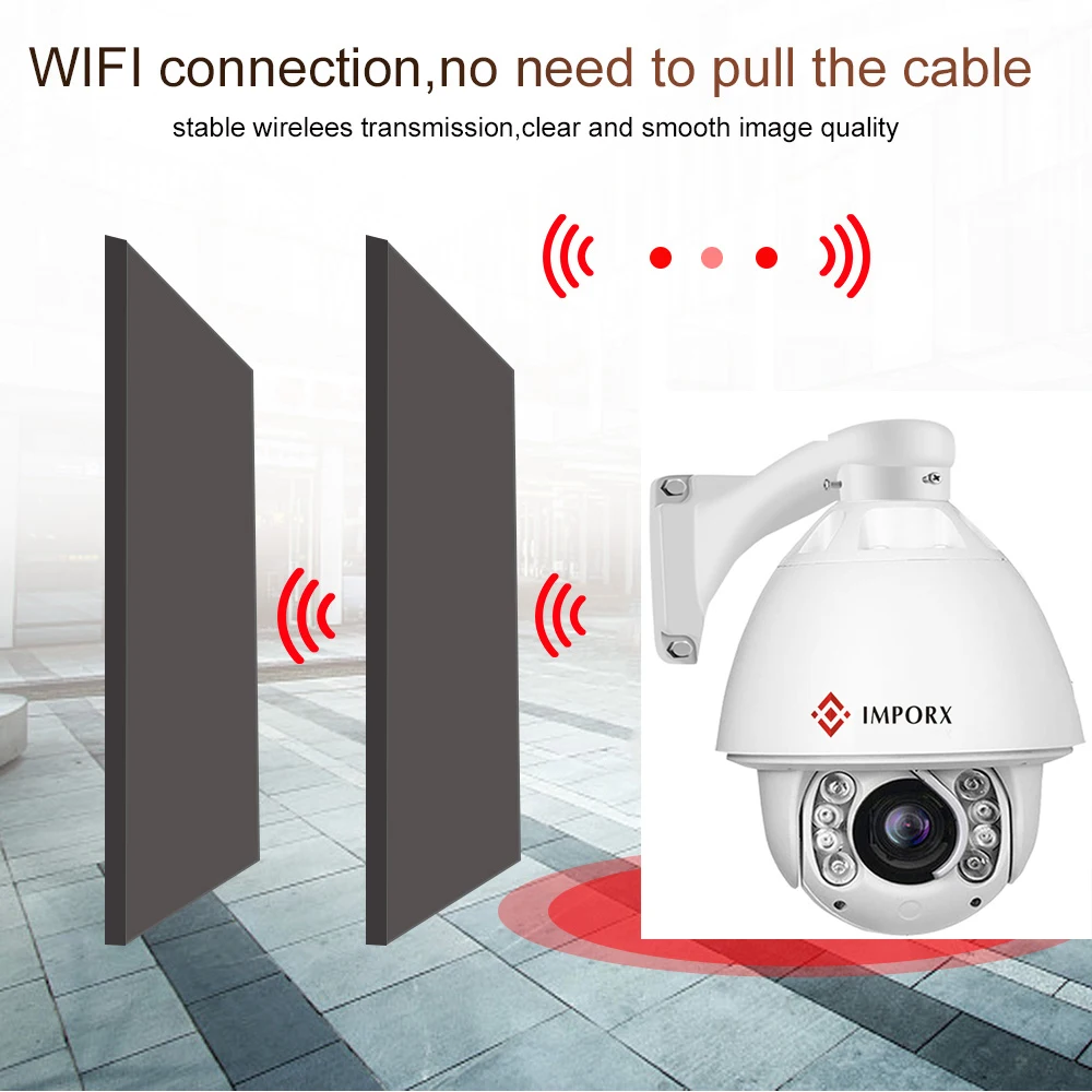 IMPORX 5MP 45X Optical Zoom Auto Track PTZ IP Camera Wireless WIFI AI Humanoid Detection Recognition Tracking Surveillance | Безопасность