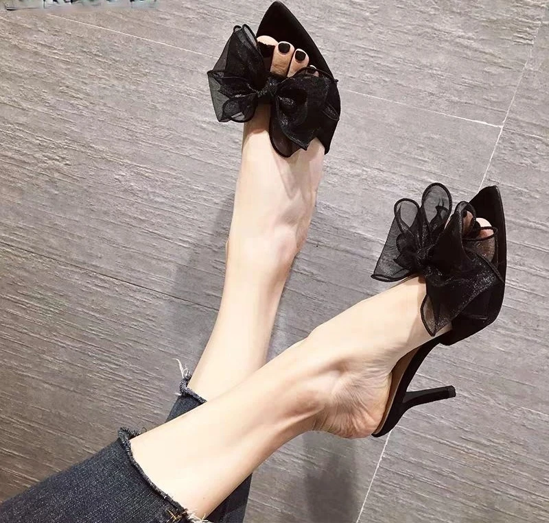 

Women's High-heeled sandals slippers women Butterfly-knot flip-flops Woman Zapatillas Female Shoes Pumps Footwear Shoe N2-04