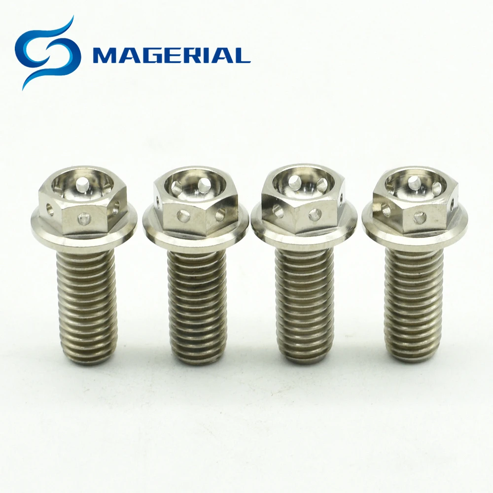 Титановые болты M6 10-50 мм DIY MTB Ti/Gold/Muticolor полый фланец с наружной шестигранной головкой Ti винты Ti Упаковка застежек из 4 штук