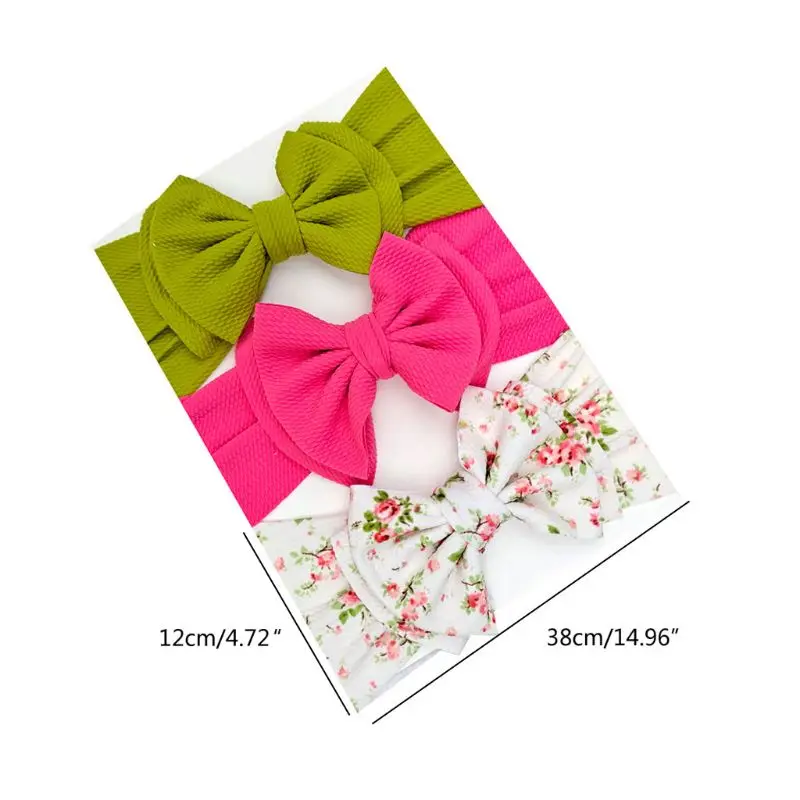 

28TA 3 Pcs Baby Headband Cute Kids Girls Soft Bow Headbands for Children Hair Band Accessories