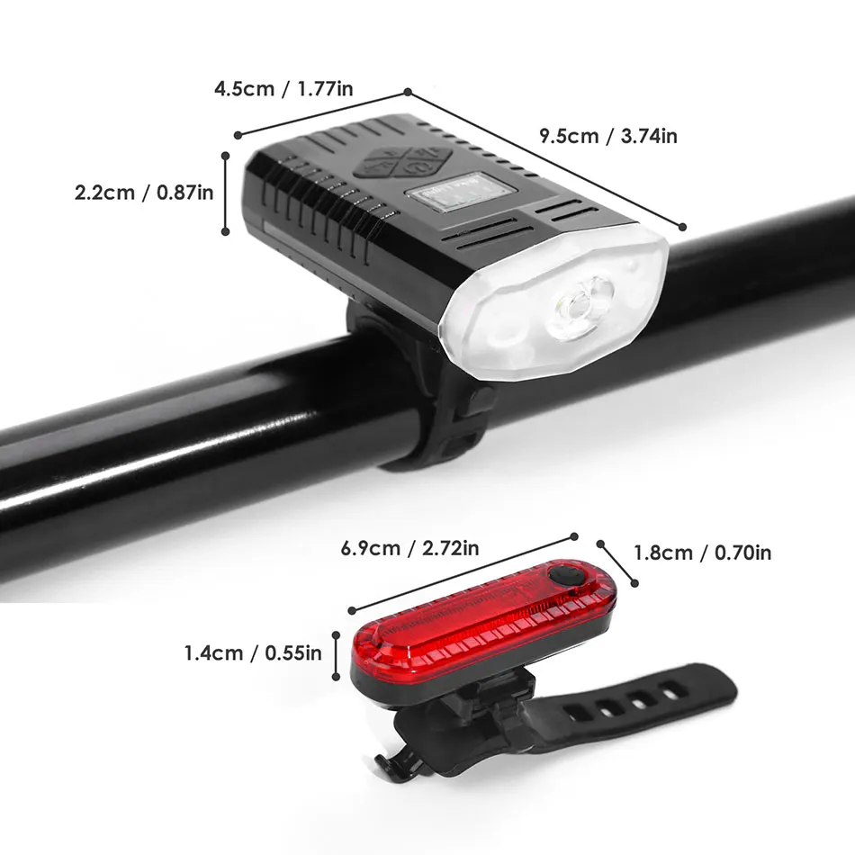 2 шт./компл. умные велосипедные фары IPX4 водонепроницаемые USB аккумуляторные
