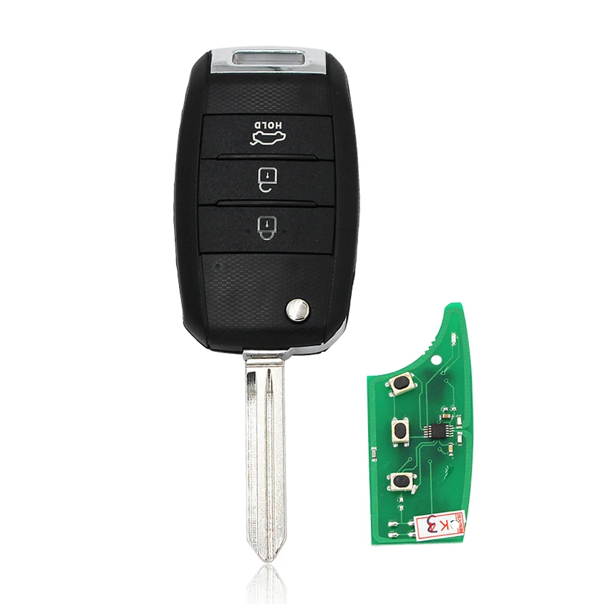 5 шт. х новый складной дистанционный ключ-брелок с 3 кнопками 433 мгц чипом 4D70 для Kia