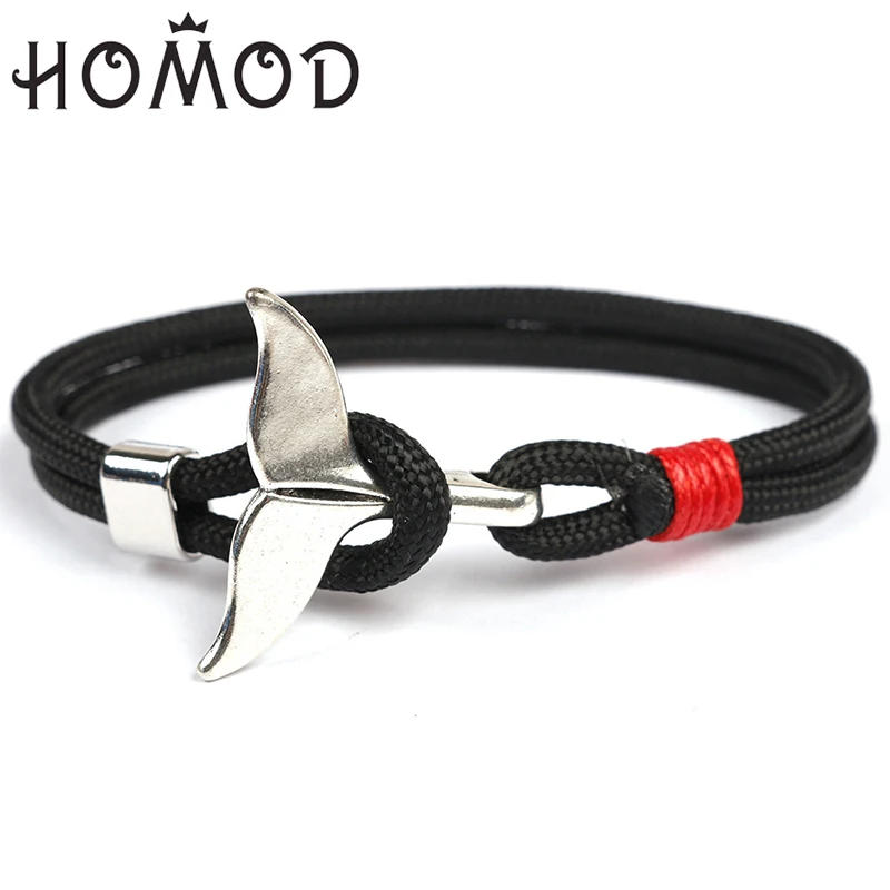 HOMOD модный браслет с якорем для мужчин и женщин Очаровательная морская веревка
