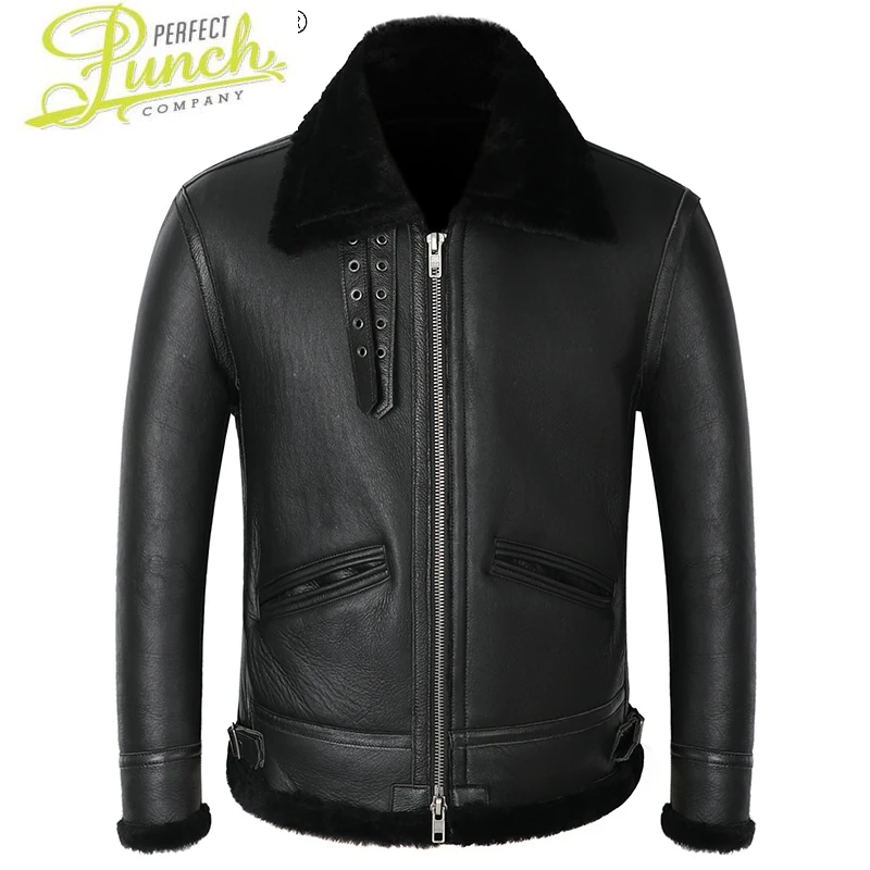 Мужская кожаная куртка из натуральной кожи мужское зимнее пальто овчины | одежда