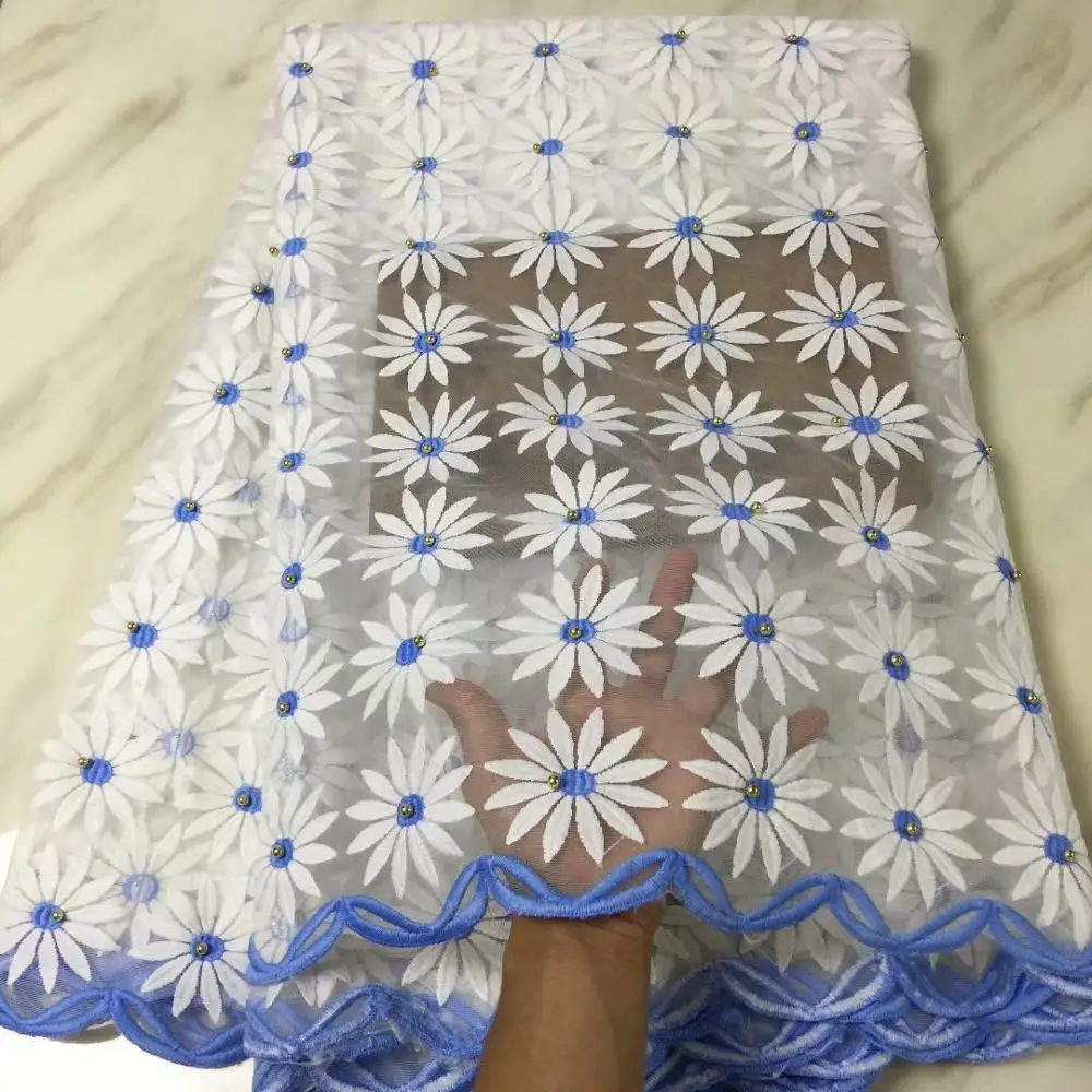 Высококачественная черная африканская вышитая бисером кружевная ткань 2019 с