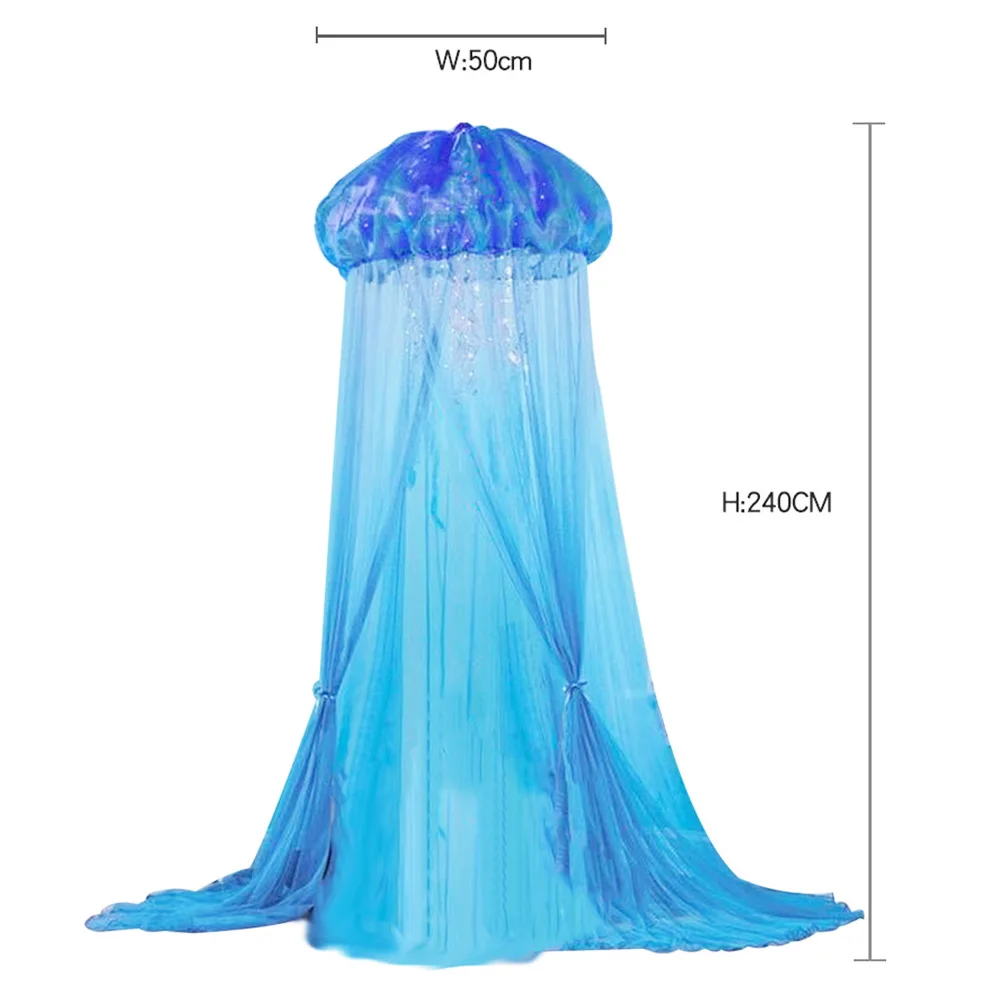 Детская кровать для маленькой принцессы форма медузы занавеска навес летняя