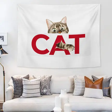 Креативный гобелен с мультяшным рисунком животных кошек собак хиппи простые