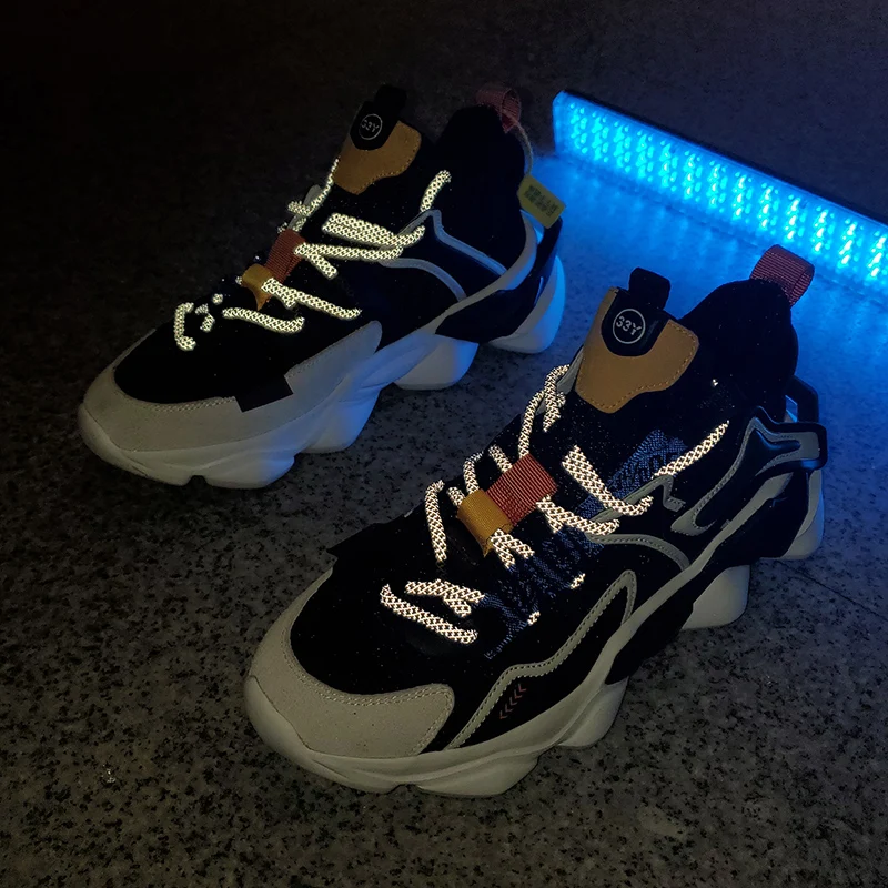 

2021 Mens Sneakers Fashion Spring Autumn Platform Male Running Shoes Luminous Adult Sports Shoes Walking Trainers Tennis Y148