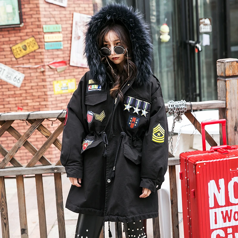 Новинка 2020 черное свободное Женское зимнее теплое плотное пальто женская куртка