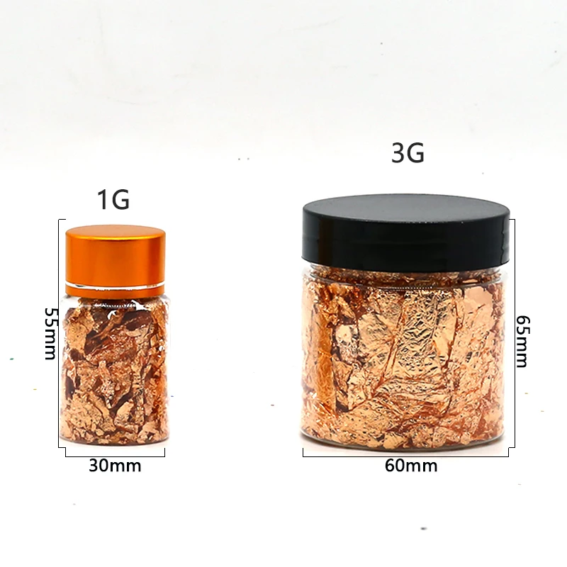 10 г искусственная Золотая Серебряная медная фольга для ногтей искусственные