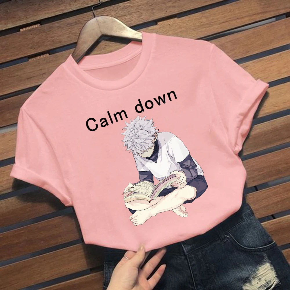 

Kawaii Hunter X Hunter Shirt Women Funny Killua Zoldyck T-shirt Lady Young Beauty Tees Creative Aesthetic Tops Harajuku