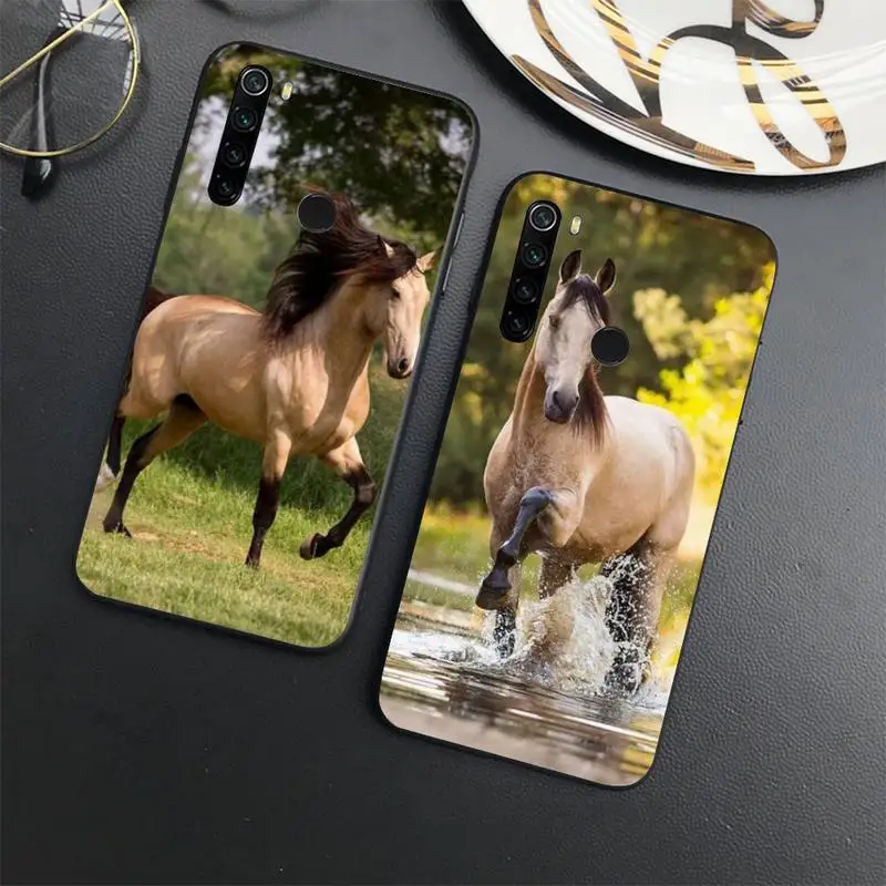 

Watercolor Horse Running pattern Phone Case For Xiaomi Redmi note 7 8 9 t max3 s 10 pro lite coque shell cover funda