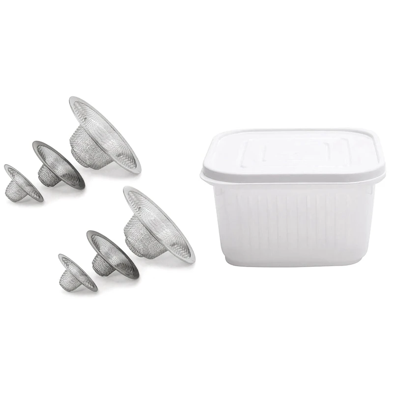6 Pcs Kitchen Bathroom Sink Mesh &amp 1 Set Green Onion Crisper Ginger Garlic Storage Box | Дом и сад