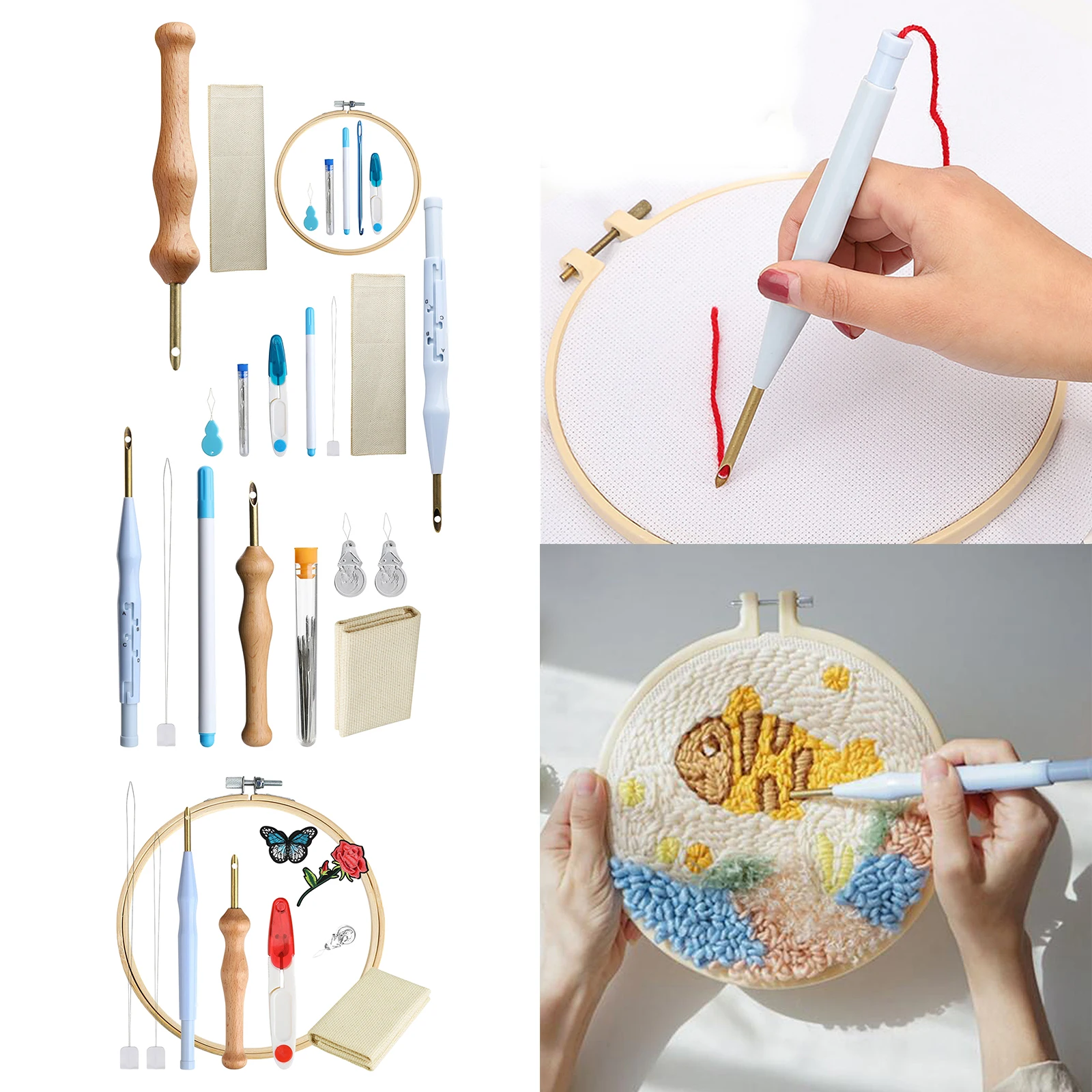 

7 шт DIY ремесла красочный нити для вышивания перфоратор набор инструментов для шитья