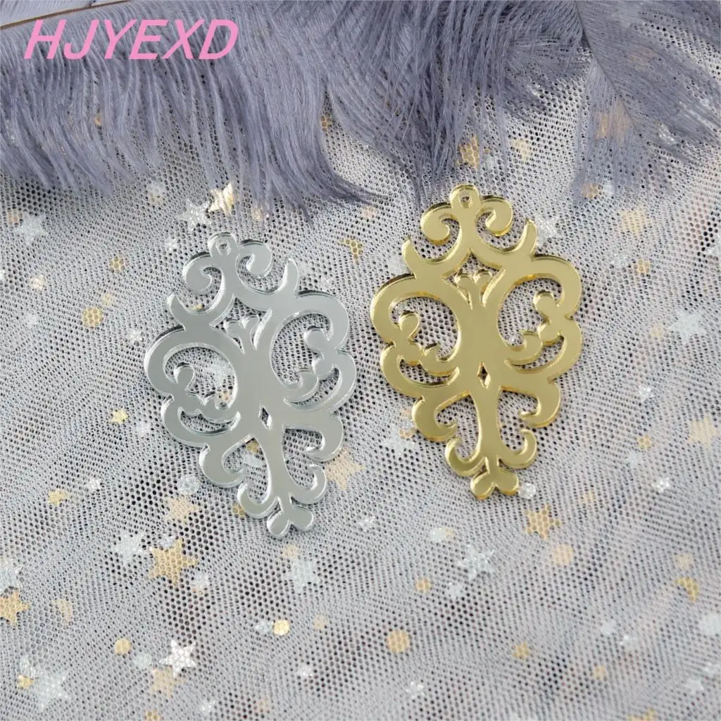 Акриловые серьги 60 мм цветочные кружевные серьги-подвески