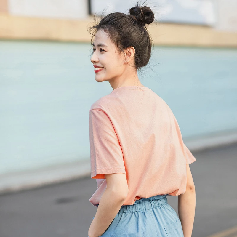 INMAN/Летняя футболка с короткими рукавами из чистого и свежего хлопка принтом