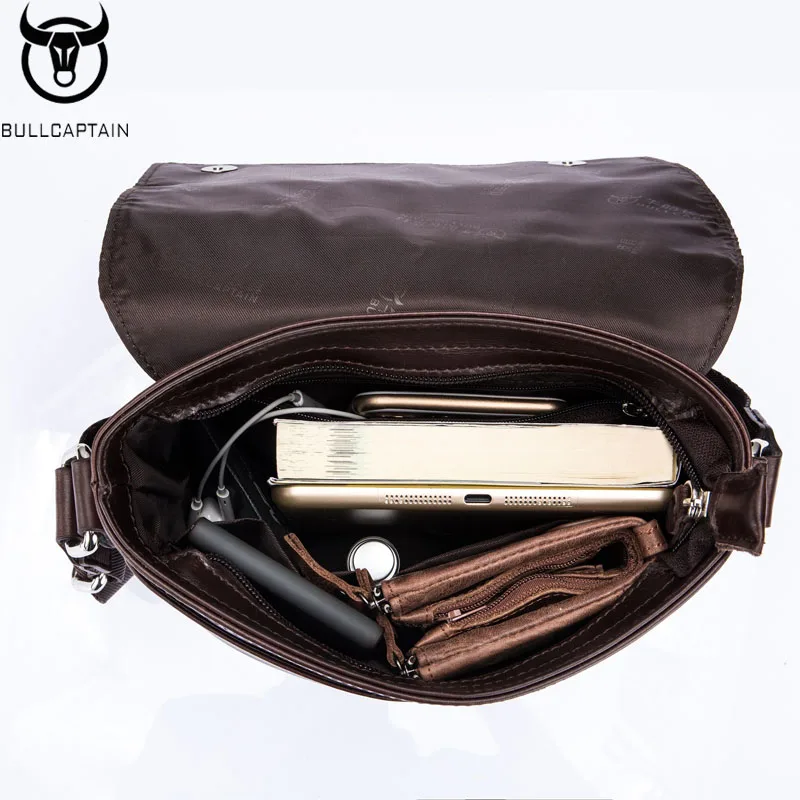 BULLCAPTAIN Men's Baotou Layer Cowhide Chest Nag New Leather Men's Shoulder Messenger multifunctional Shoulder Bag
