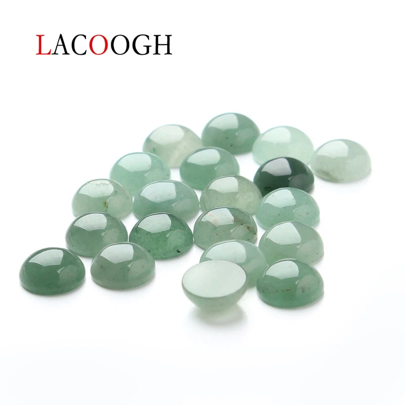 

Fashion 20pcs/lot 10mm Round Flatback Green Aventurine Cabochons Beads Natural Stone Cabochon Base Beads for DIY Jewelry Making
