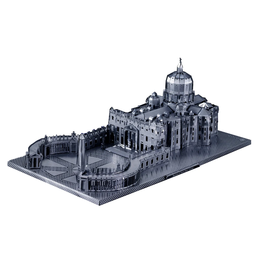 Серебряный St Peter's Basilica 3D набор металлических моделей DIY игрушки-3 листа 81 шт. |