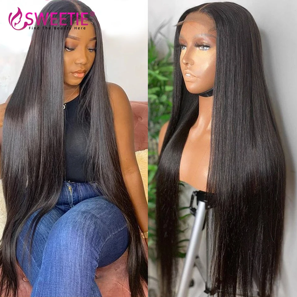 

Sweetie Transparent T Part Lace Front Human Hair Wig Short Bob 13x6 x1 Lace Part Wig Preplucked Straight Lace Closure Wig 28inch