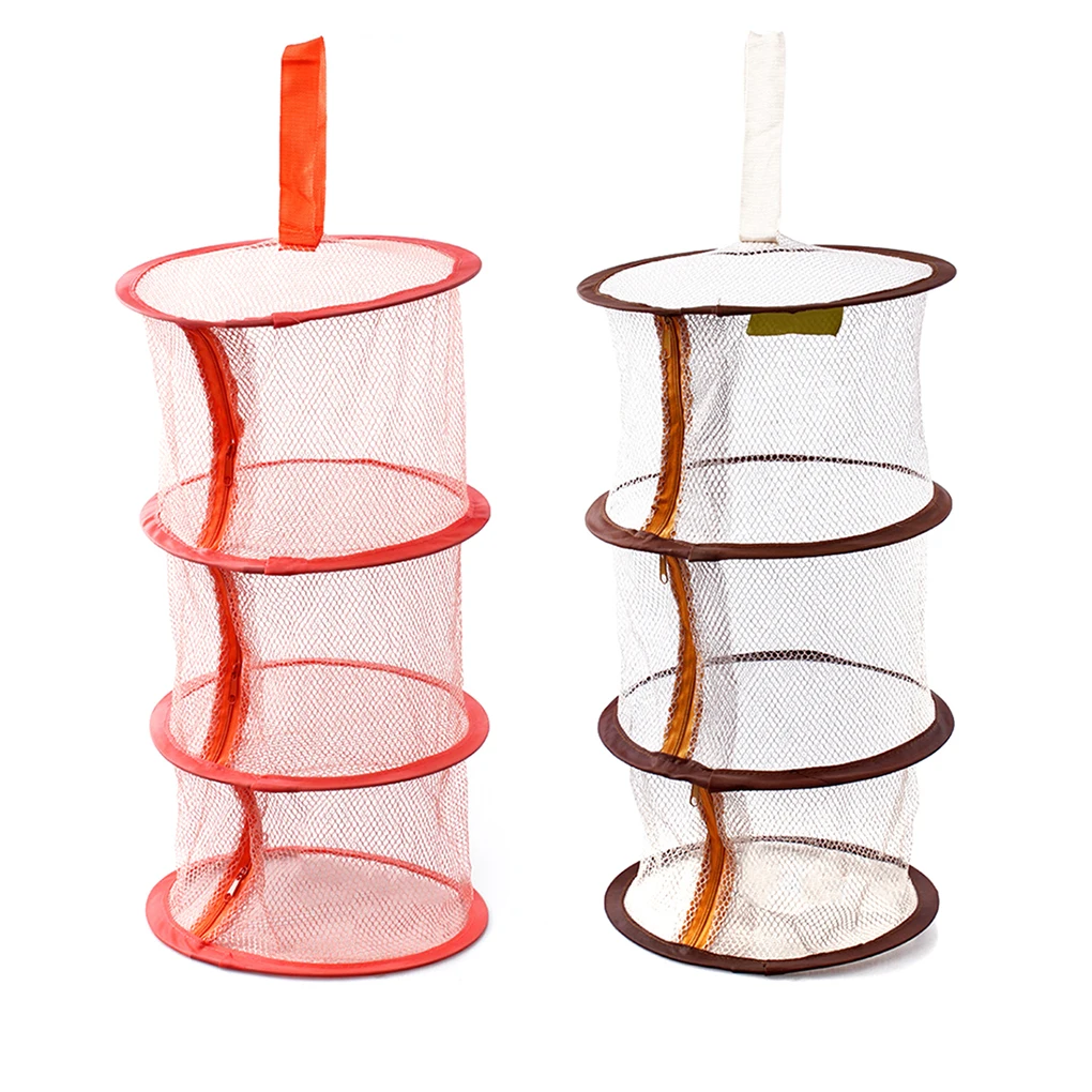 

2 Pieces Zipper Bra Drying Basket 3-layer Hanging Net Mesh Storage Basket Bag Hanging Cage Clothes Bra Drying Organizer