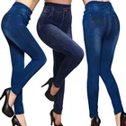 Новинка 2021, женские эластичные джинсовые леггинсы с высокой талией, облегающие Бесшовные Брюки-карандаш с пуш-ап, джинсовые повседневные брюки