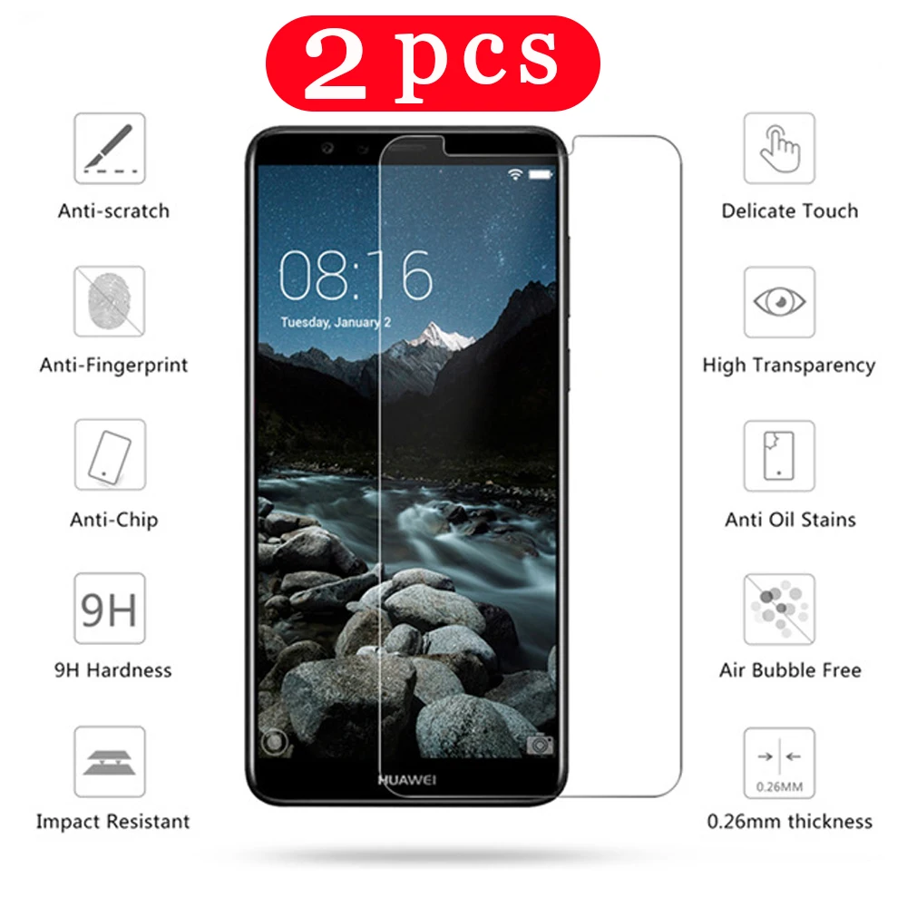 2 шт. для huawei y5 lite y6 y7 prime pro 2019 2018 закаленное стекло Защита экрана телефона на