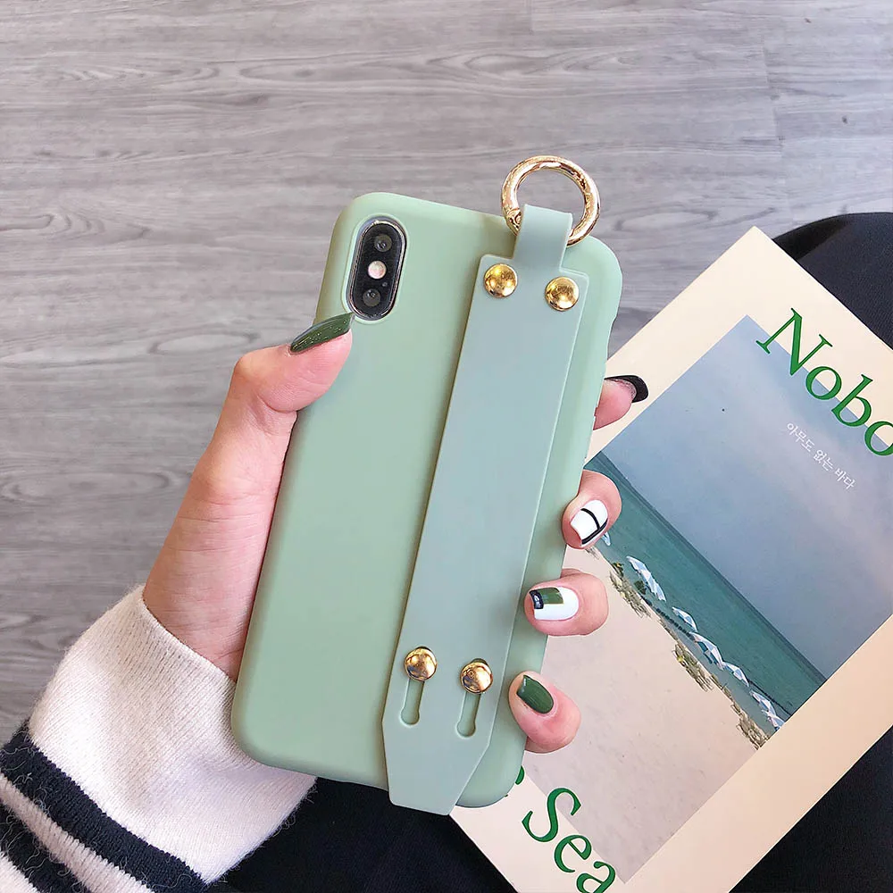 Силиконовый мягкий ремешок на запястье держатель для телефона чехол iPhone11 XR XS Max TPU