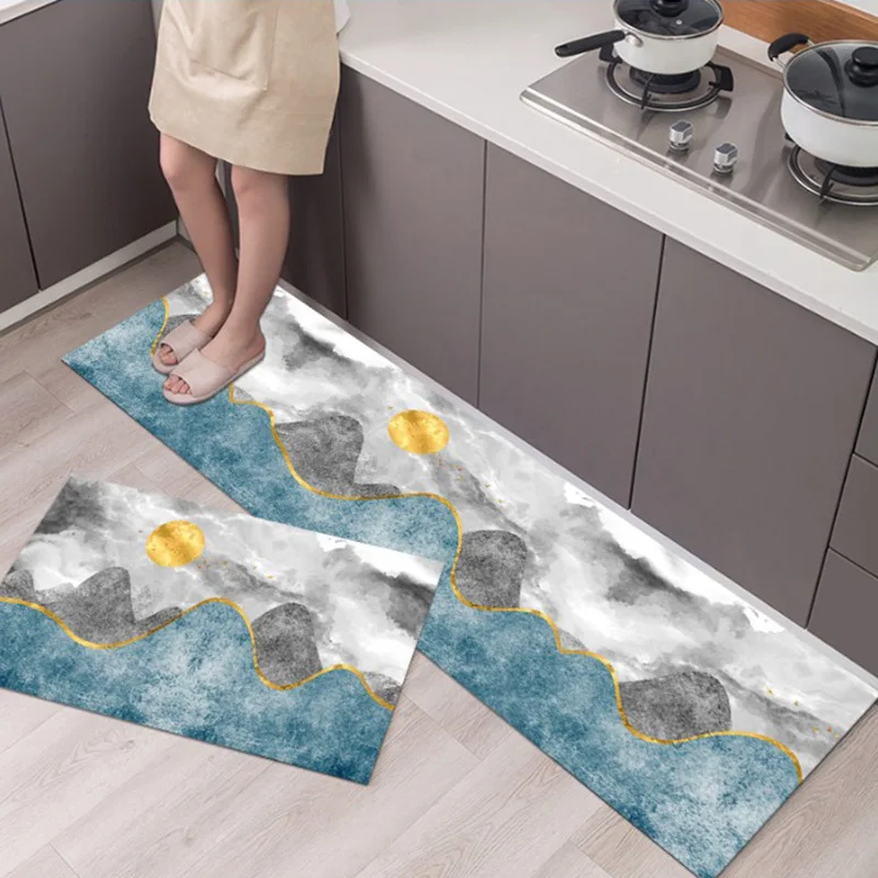 

Long Kitchen Mat Anti-slip Bath Carpet Floor Mats Nordic Style Geometric Home Entrance Doormat Living Room Bathroom Printed Rug