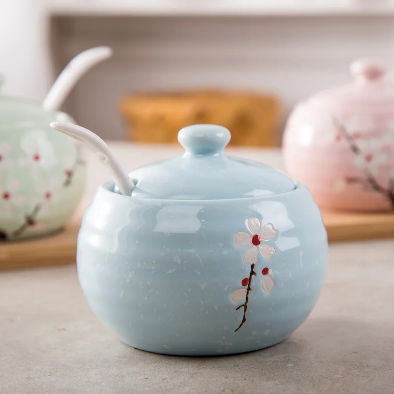 Трехсекционная керамическая приправа набор приправ для коробка соль горшок