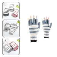 great gloves lint free windproof thermal knitted fabric convertible flip mittens mittens winter gloves 1 pair