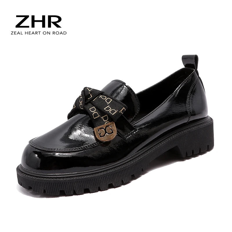 

2021 Fashion Casual Woman Shoes Mirror PU Leather Women's Loafers England Style Bowknot Ornament Design Cozy Slip-On Flat Shoes