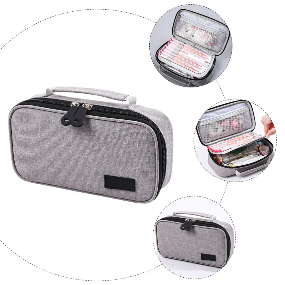 

Portable Canvas Pen Bag Simple Stationery Bag Portable Pen Pouch for Student