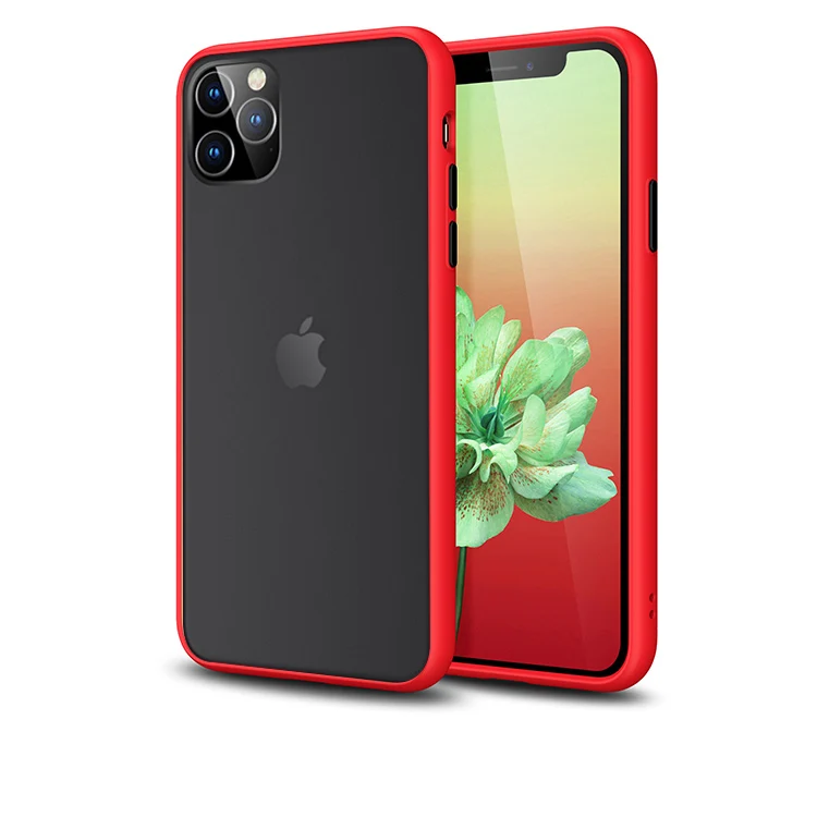 Red Полупрозрачный матовый чехол для iphone 11 Pro Max, силиконовый бронированный цветной Твердый чехол для iphone 7 8 plus x xs, чехлы для Max XR coque - Цвет: Red