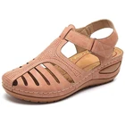 Сандалии на танкетке женские с мягкой подошвой, босоножки-гладиаторы на танкетке, Повседневная пляжная обувь, лето