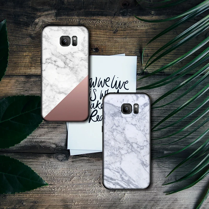 Жесткий и Красивый Мраморный из мягкого силикона с узором чехол для телефона Samsung
