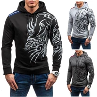 2020 hoodie sweatshirt men solid color dragon pattern pullover for mens leisure long sleeve hooded hoodies free shipping