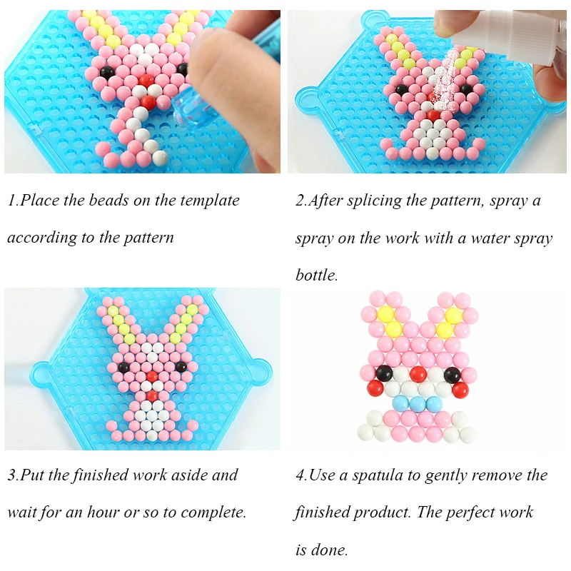 

3000PCS Creative Multicolor Magic DIY Puzzle Beads Toys Water Spray Sticky Bead Set Handmade Educational Toys Gifts For Children