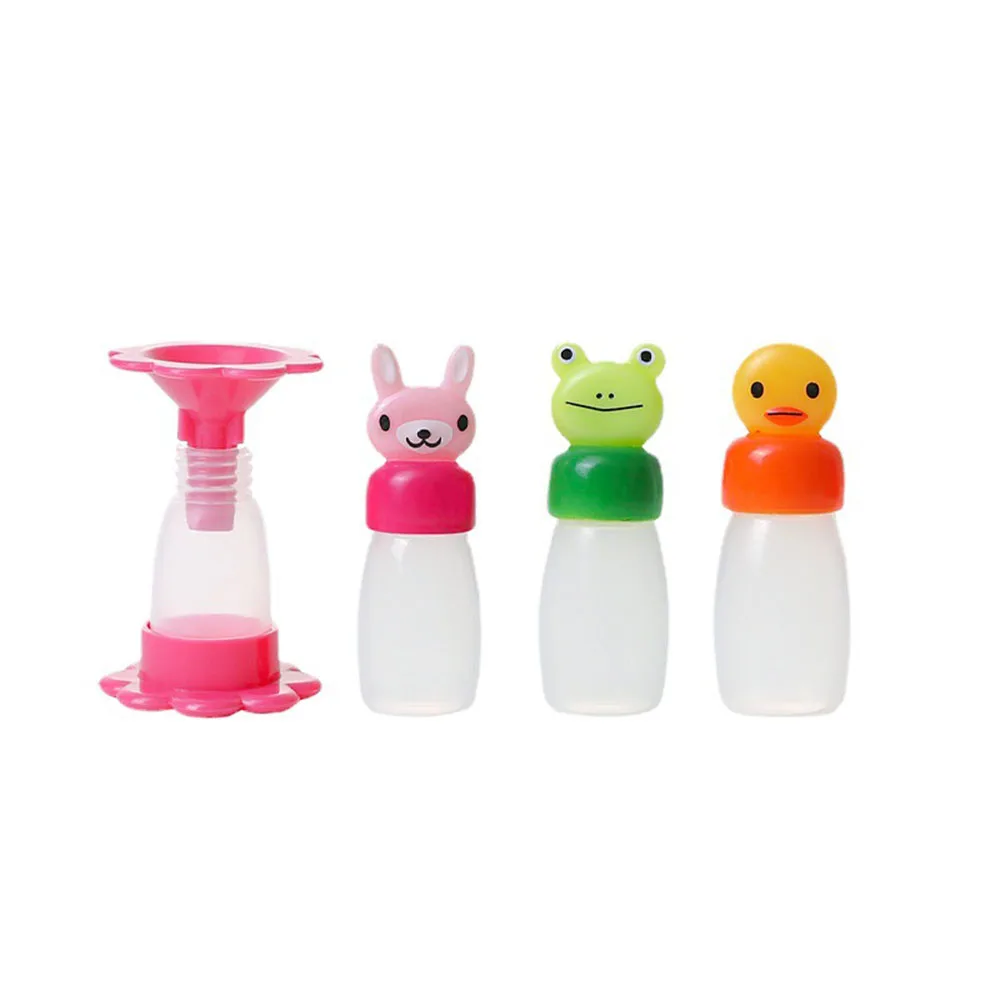 3pcs/set Mini Seasoning Sauce Bottle Small Containers Lovely Rabbit Frog Duck Bottles For Bento Lunch Box Kitchen Jar Accessorie |