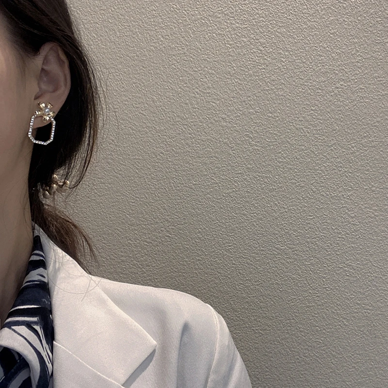 Серьги подвески женские с цирконом висячие украшения для ушей в Корейском стиле