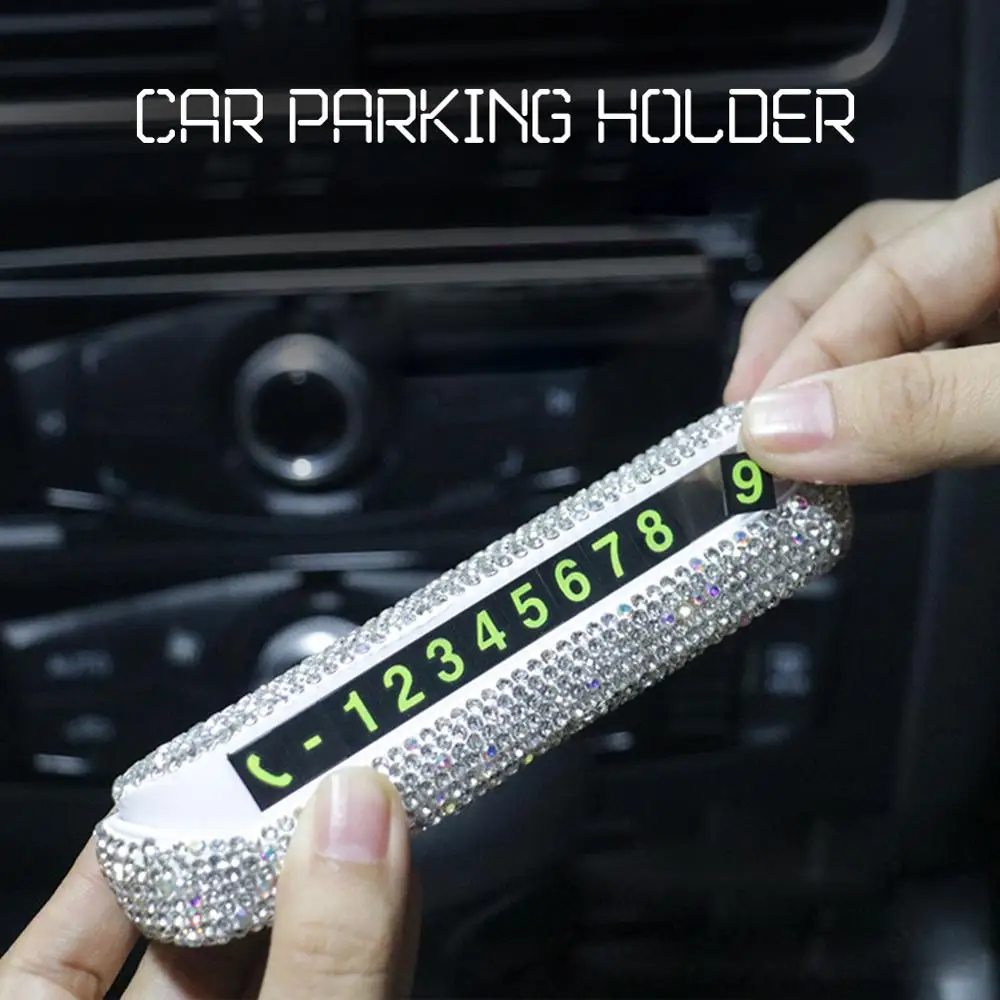 Скрываемая табличка с номером телефона со стразами карта автомобильной