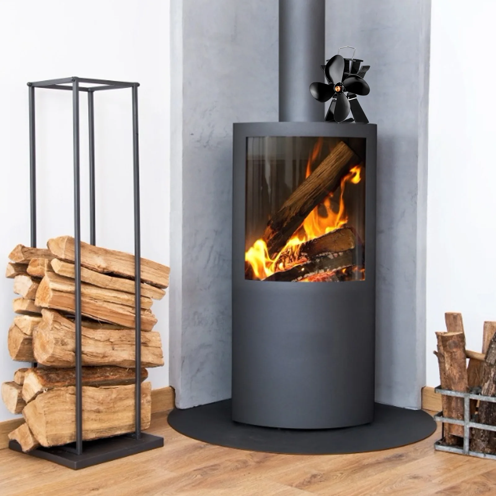 Вентилятор для плиты с 4 лопастями дровяной или пеллетной Тихий Домашний