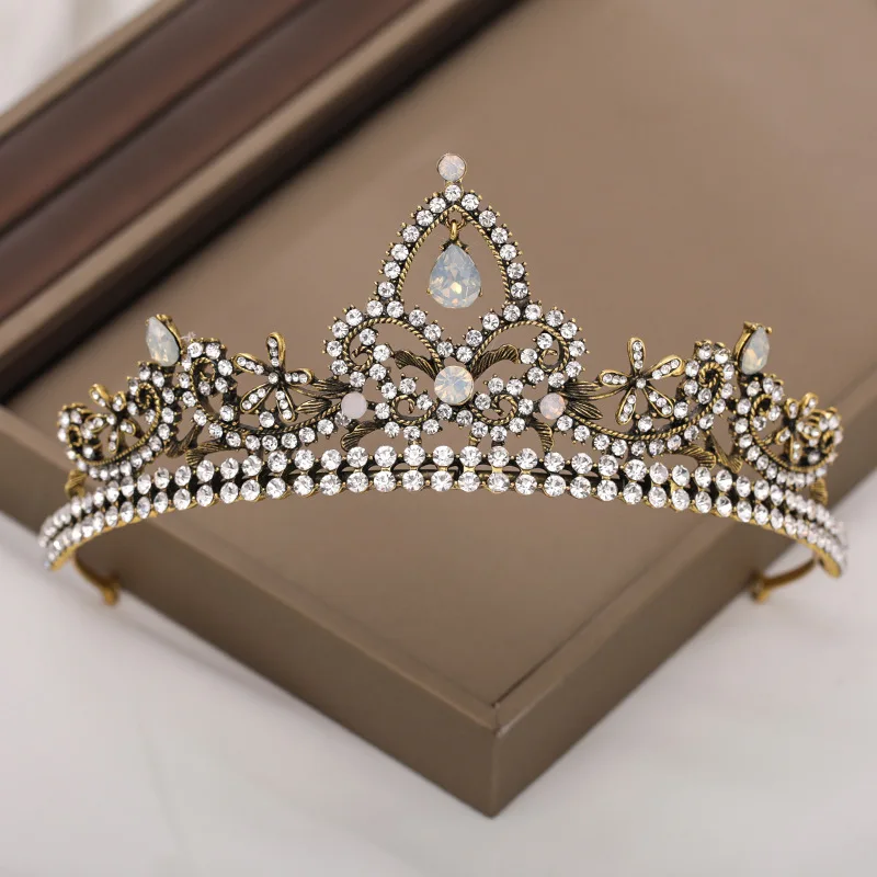 Женская винтажная корона в стиле барокко большая европейская Опаловая с