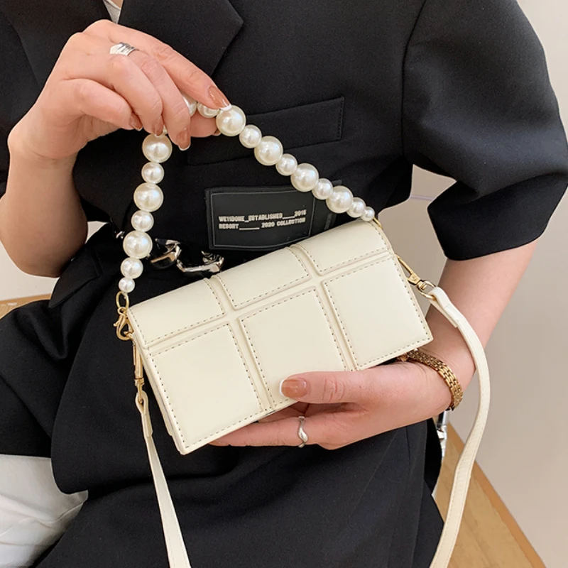 

2021 Women Crossbody Bag Weave Flap Bags For Women Quality Leather Thick Chain Shoulder Messenger Bags Female Handbag And Purse