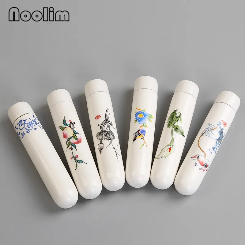 Керамические дорожные мини-банки Цзиндэчжэнь с ручной росписью Лотос