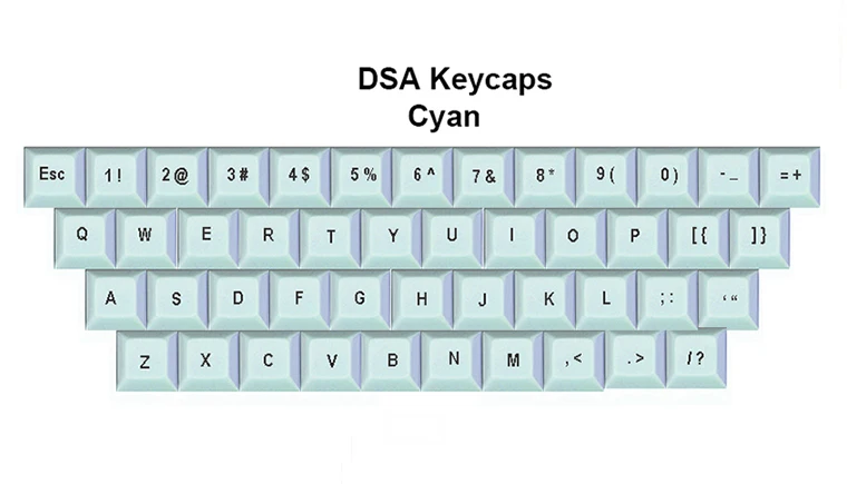 46 шт. колпачки для клавиш 1u DSA материал PBT лазерная гравировка верхняя печать или