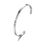 Браслеты из нержавеющей стали 316L с гравировкой Я достаточно, вдохновляющие браслеты с мантровыми мантрами и позитивными цитатами